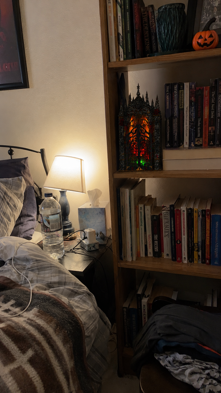 Customer photo of a Lorelight book nook on a bookshelf